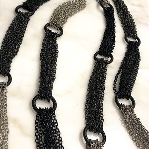 Park Lane Black and Silver Tone Necklace
